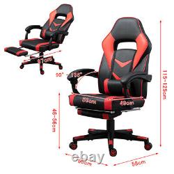 Executive Racing Gaming Chair Swivel Lift Office Recliner 90-135° with Footrest