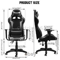 Executive Racing Gaming Computer Office Adjustable Swivel Recliner Leather Chair