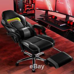 Executive Racing Gaming Computer Office Chair Adjustable Swivel Recliner Grey A