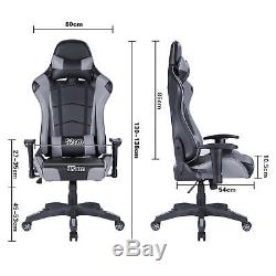 Executive Racing Gaming Computer Office Chair Recliner Adjustable Swivel Leather