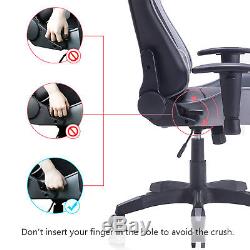Executive Racing Gaming Computer Office Chair Recliner Adjustable Swivel Leather
