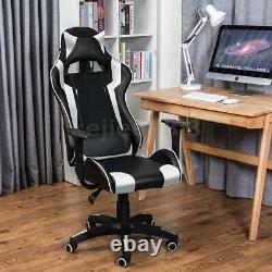 Executive Racing Gaming Computer Office Chair Swivel Recliner Leather Footrest