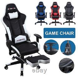 Executive Racing Gaming Office Chair Footrest Lift Swivel Computer Desk Chair