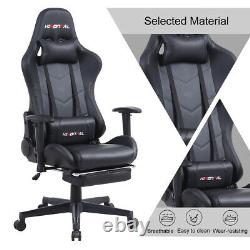Executive Racing Gaming Office Chair Footrest Lift Swivel Computer Desk Chair