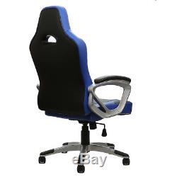 Executive Racing Gaming Office Chair Swivel Sport PU Leather Computer Desk Blue