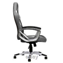 Executive Racing Gaming Office Chair Swivel Sport PU Leather Computer Desk Grey