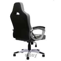 Executive Racing Gaming Office Chair Swivel Sport PU Leather Computer Desk Grey