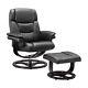 Executive Recliner Chair With Footstool Rocking Armchair Home Office Black Brown