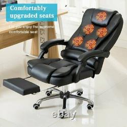 Executive Recliner Leather Massage Computer Chair Home Office Gaming Swivel