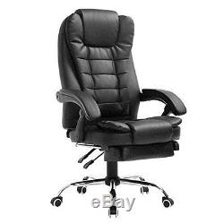 Executive Relaxing High Back Reclining Faux Leather Swivel Chair With Footrest