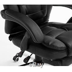 Executive Relaxing High Back Reclining Faux Leather Swivel Chair With Footrest