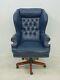 Executive Leather Chesterfield Button Back Office Swivel Armchair Desk Chair