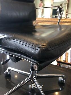 FREE UK DELIVERY ICF Eames Chairs EA 217 Black Leather Soft Pad Polished
