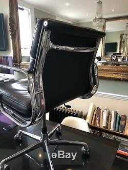 FREE UK DELIVERY ICF Eames Chairs EA 217 Black Leather Soft Pad Polished