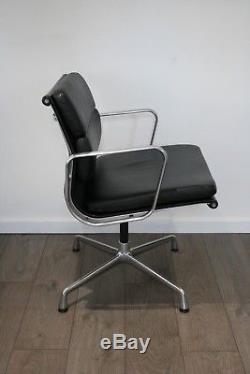 FREE UK DELIVERY Vitra Eames Chairs EA 208 Black Leather Soft Pad Polished