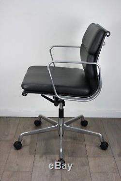 FREE UK DELIVERY Vitra Eames Chairs EA 217 Black Leather Soft Pad Polished