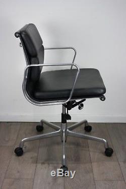FREE UK DELIVERY Vitra Eames Chairs EA 217 Black Leather Soft Pad Polished