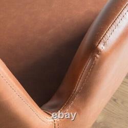 Faraday Swivel Faux Leather Office Chair In Brown