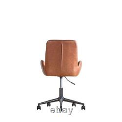 Faraday Swivel Faux Leather Office Chair In Brown