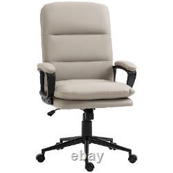Faux Leather Executive Office Chair with Arm, Swivel Wheels, Adjustable Height