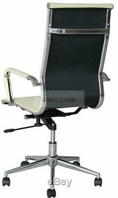 Faux Leather High Back Office Adjustable Executive Swivel Computer Desk Chair