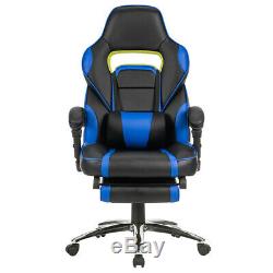 Faux Leather Office Racing Sport Gaming Style Tilt Computer Desk Chair Footrest