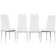 Faux Leather Padded Dining Chair 2/4pcs White Chair With Chrome Legs Home Office
