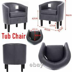 Faux Leather Tub Chair Armchair Luxury Dining Living Room Office Reception Sofa