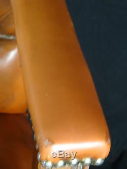 Fine Handmade Regency Leather Chesterfield Gainsborough Style Office Armchair