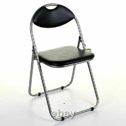 Folding Chair Faux Leather Plastic Seat Casual Formal Computer Office Seating