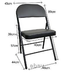 Folding Chairs Padded Faux Leather Studying Dining Office Event Chair New
