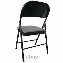 Folding Chairs Padded Faux Leather Studying Dining Office Event Chair White Grey