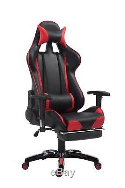 Footrest Gaming Chair Office chair Recliner Racing Adjustable Swivel PU Leather