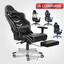Footrest Office Gaming Chair Racing Executive Lift Recliner Swivel Fx Leather Uk