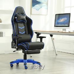 Footrest Office Gaming Chair Racing Executive Lift Recliner Swivel Fx Leather Uk