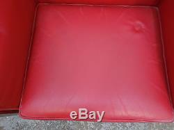 Four, Corbusier style, arm chairs, red leather, chrome, office chairs, chair, P. PCHAIR