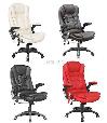 Foxhunter 6 Point Massage Office Computer Chair Luxury Leather Swivel Reclining