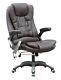 Foxhunter 8025 Leather 6 Point Massage Office Computer Chair Reclining Brown