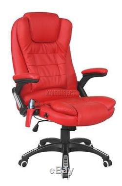 FoxHunter 8025 Leather 6 Point Massage Office Computer Chair Reclining Red New