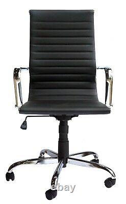 Freja Eames Style Black Bonded Leather Classic Executive Office Chair Graded 95%