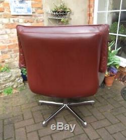 French Chestnut Leather Swivel Desklibraryreception Chairstrafor4 Available