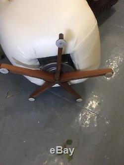 G Plan Vintage Retro 1960s Faux Leather And Walnut Swivel Egg Chair M2777