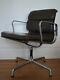 Genuine Charles Eames Ea208 Soft Pad Chair For Vitra Brown Leather Office