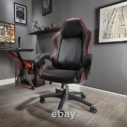 GRADED X Rocker Mid Back Office Chair Faux Leather Black Red READ DESCRIPTION