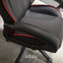 GRADED X Rocker Mid Back Office Chair Faux Leather Black Red READ DESCRIPTION