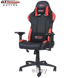 Gt Omega Pro Racing Gaming Office Chair Black And Red Leather