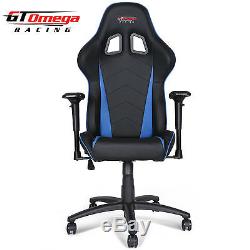 Gt Omega Pro Racing Gaming Office Chair Black Next Blue Leather Esport Seats