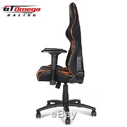 Gt Omega Pro Racing Gaming Office Chair Black Next Orange Leather Esport Seats