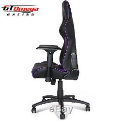 Gt Omega Pro Racing Gaming Office Chair Black Next Purple Leather Esport Seats