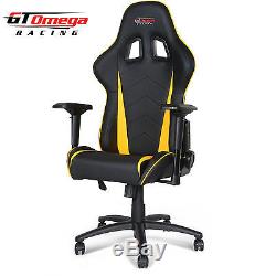 Gt Omega Pro Racing Gaming Office Chair Black Next Yellow Leather Esport Seats